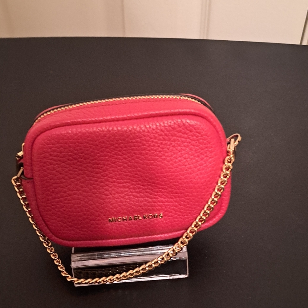 Michael Kors Leather Bryant Crimson Bag Charm NWT